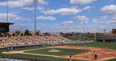 Clayton Kershaw, Camelback Ranch view, 2021 Spring Training