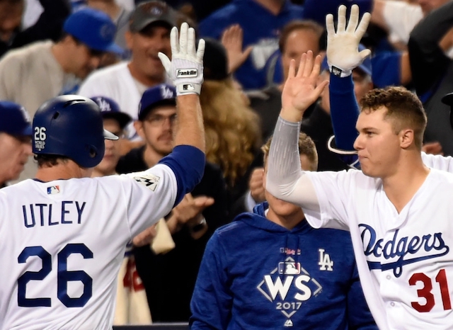 Joc Pederson, Chase Utley, 2017 World Series