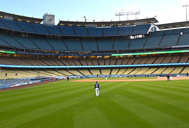 Mookie Betts, Dodger Stadium view, 2021 Spring Training