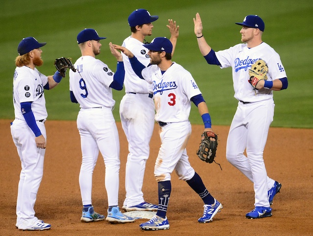 Gavin Lux, Luke Raley, Corey Seager, Chris Taylor, Justin Turner, Dodgers win