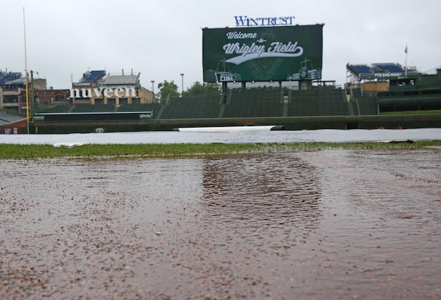 Wrigley Field, tarp, rain