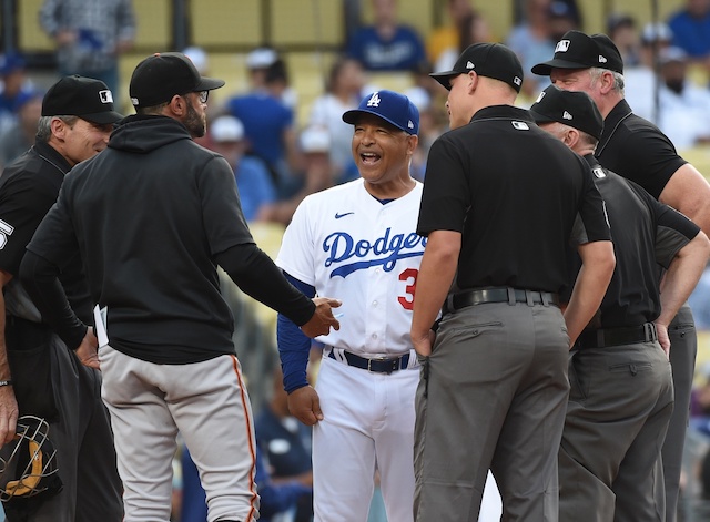 Gabe Kapler, Dave Roberts, umpires