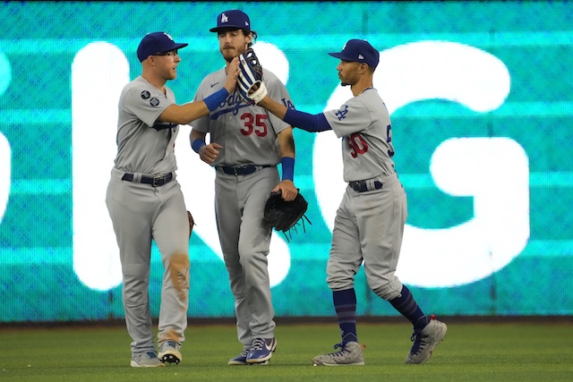 Matt Beaty, Cody Bellinger, Mookie Betts, Dodgers win