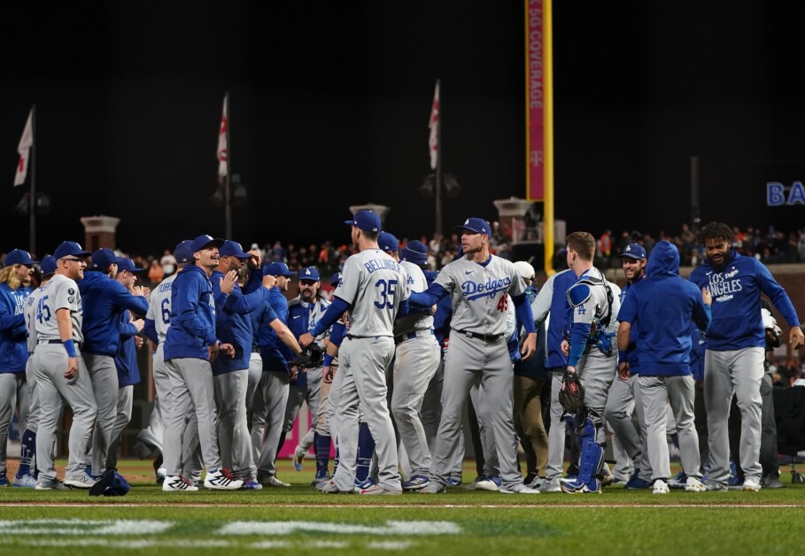 Matt Beaty, Cody Bellinger, Kenley Jansen, Dodgers win, 2021 NLDS