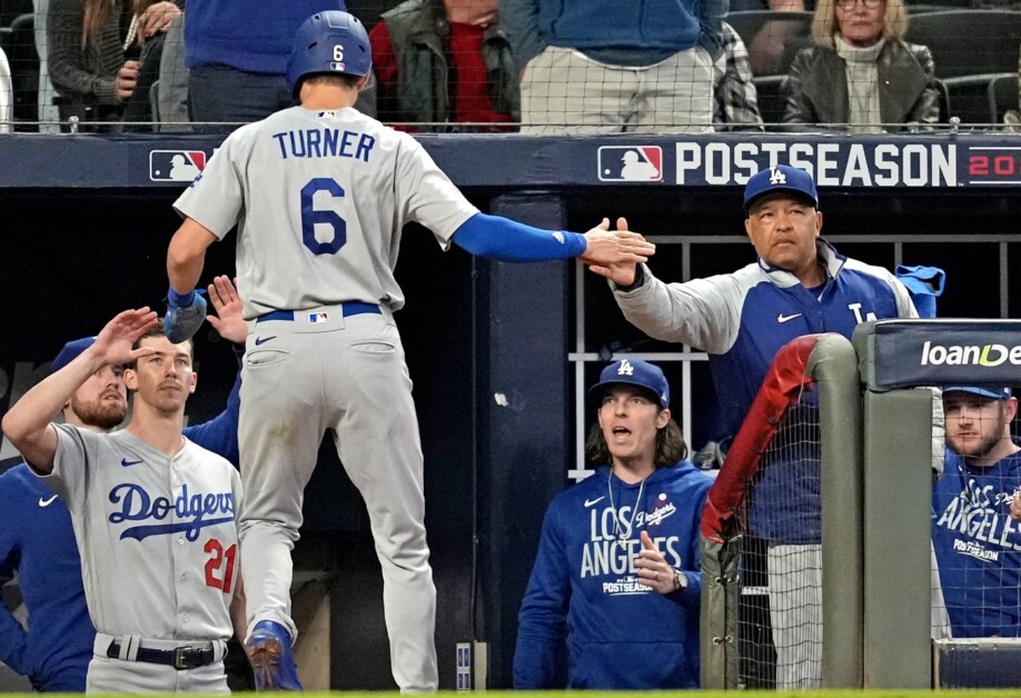 Walker Buehler, Danny Lehmann, Max Muncy, Dave Roberts, 2021 NLCS