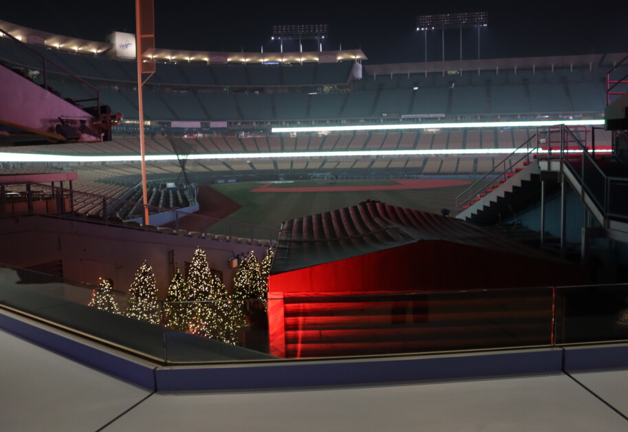 Christmas trees, 2021 Dodgers Holiday Festival