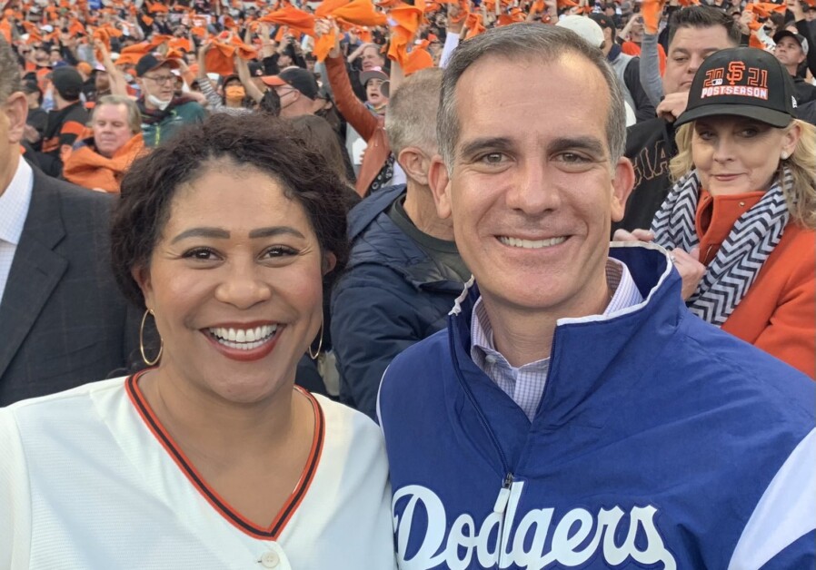 London Breed, Eric Garcetti, 2021 NLDS