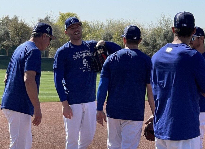 Freddie Freeman, Bob Geren, Max Muncy, 2022 Spring Training