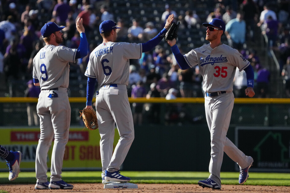 Cody Bellinger, Gavin Lux, Trea Turner, Dodgers win, 2022 Opening Day