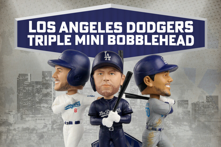 Mookie Betts, Freddie Freeman, Trea Turner, FOCO mini bobblehead set