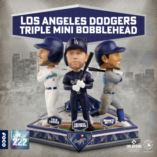 Mookie Betts, Freddie Freeman, Trea Turner, FOCO mini bobblehead set