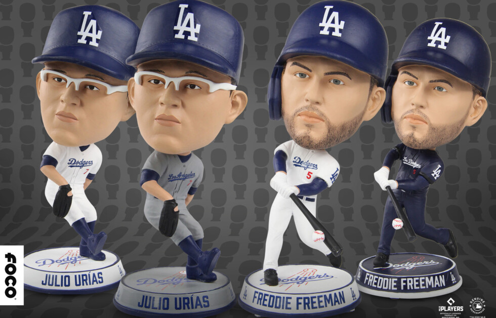 Freddie Freeman, Julio Urías, Dodgers bighead bobbleheads, FOCO