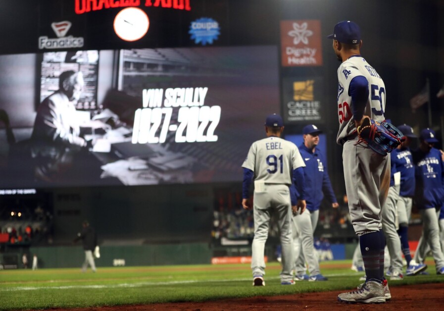 Mookie Betts, Dino Ebel, Dodgers win, Vin Scully tribute