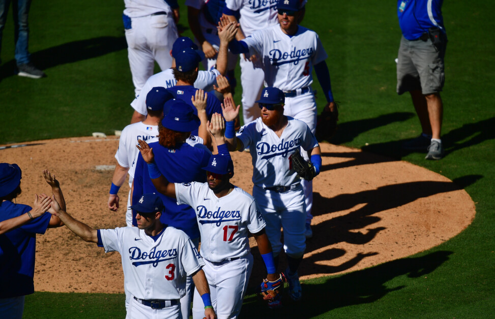 Hanser Alberto, Freddie Freeman, Clayton Kershaw, Chris Taylor, Justin Turner, Dodgers win