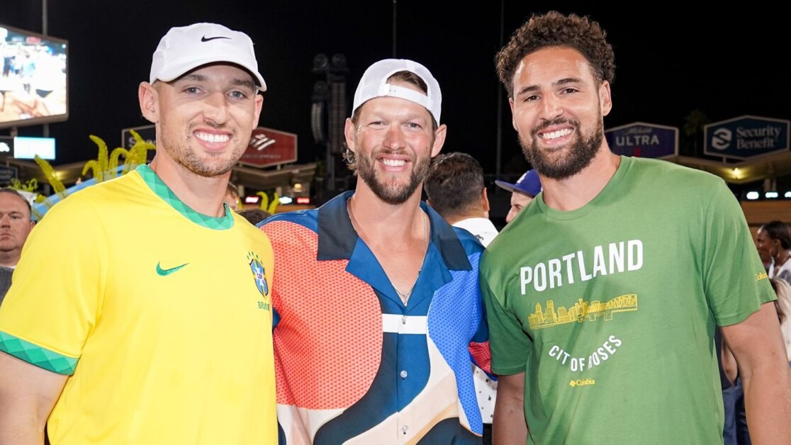 Clayton Kershaw, Klay Thompson, Trayce Thompson, 2022 Kershaw's Challenge Ping Pong 4 Purpose