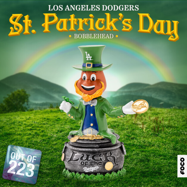 Dodgers bobblehead, St. Patrick's Day, FOCO