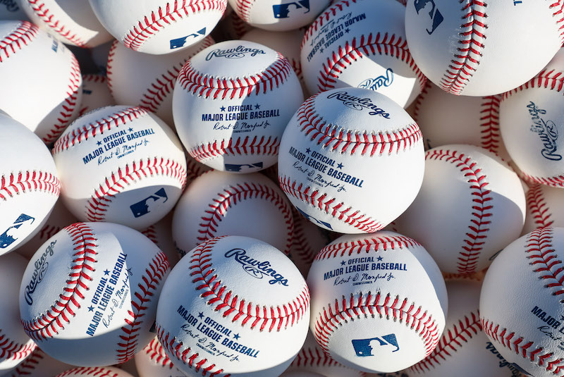 General view of baseballs, 2023 Spring Training