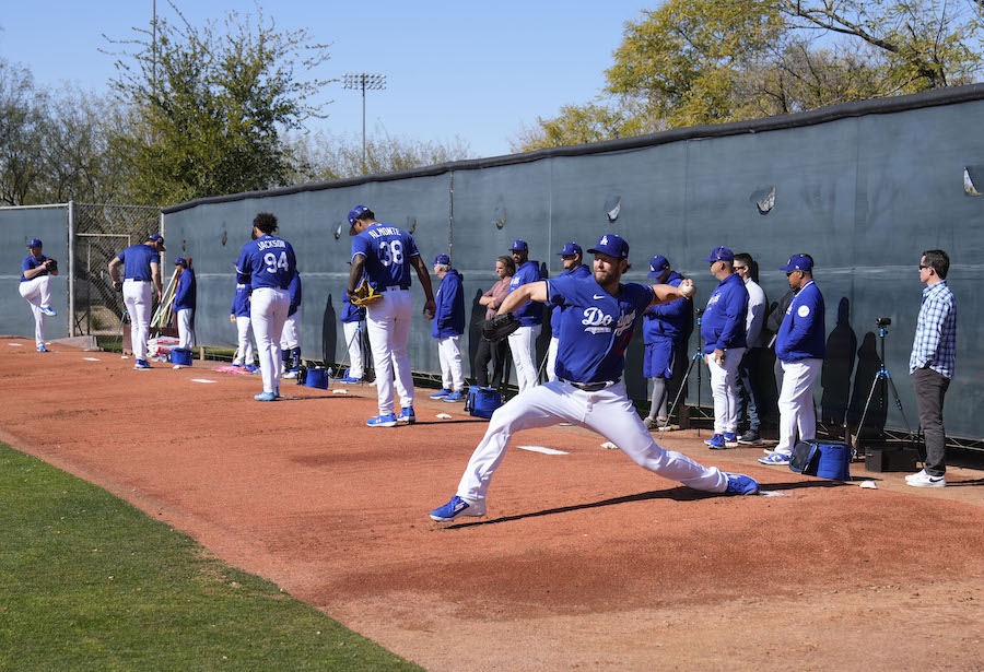 Yency Almonte, Andre Jackson, Clayton Kershaw, Dave Roberts, bullpen sessions, 2023 Spring Training