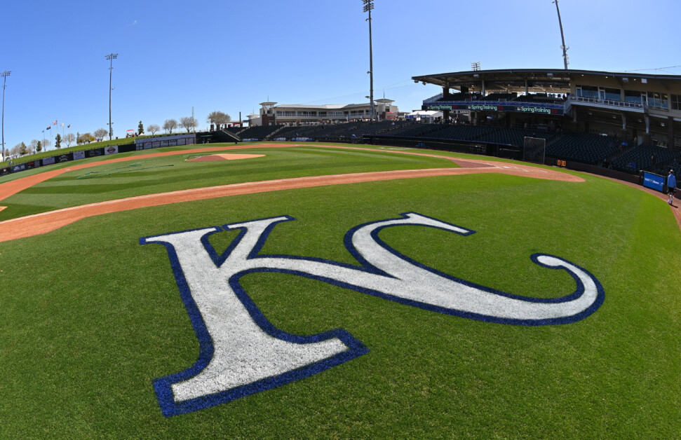 Royals logo, Surprise Stadium view, 2023 Spring Training