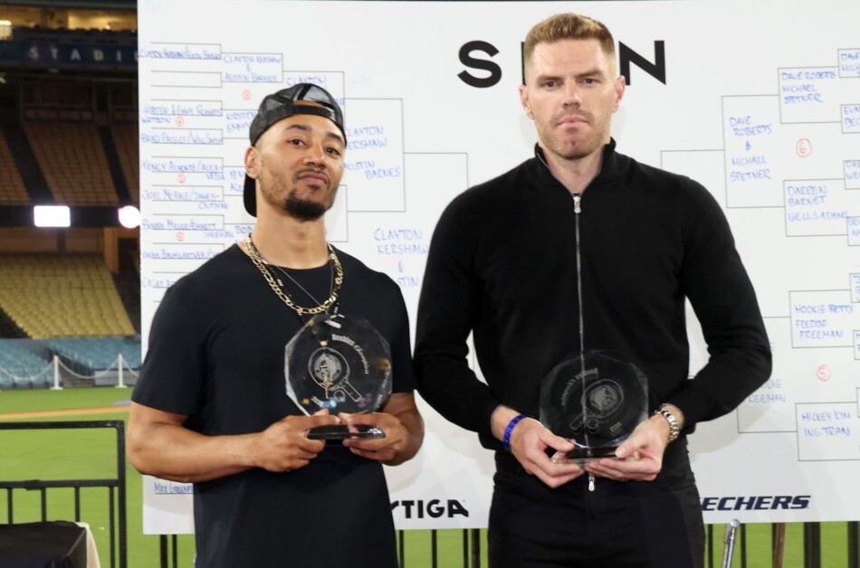 Mookie Betts, Freddie Freeman, 2023 Kershaw's Challenge Ping Pong 4 Purpose