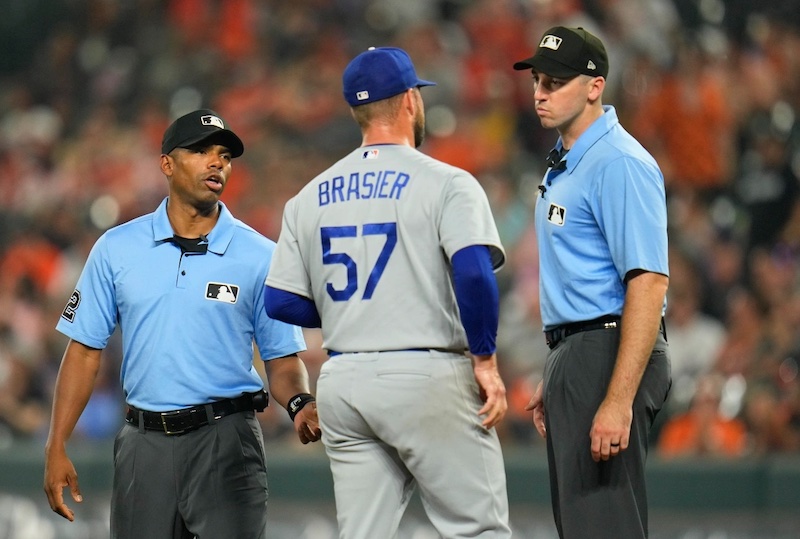 Ryan Brasier, umpires, pitch timer violation