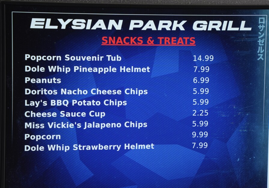 Elysian Park Grill Menu, Dodger Stadium Dole Whip