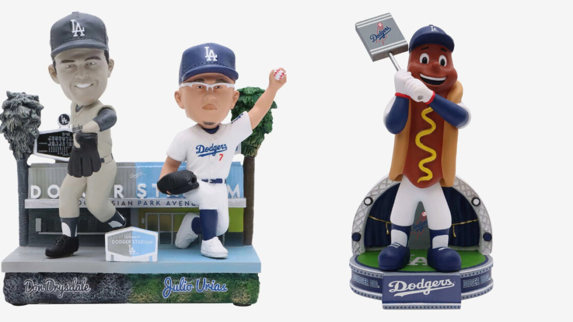 Don Drysdale, Julio Urías, Dodger Dog, Dodgers bobbleheads, FOCO