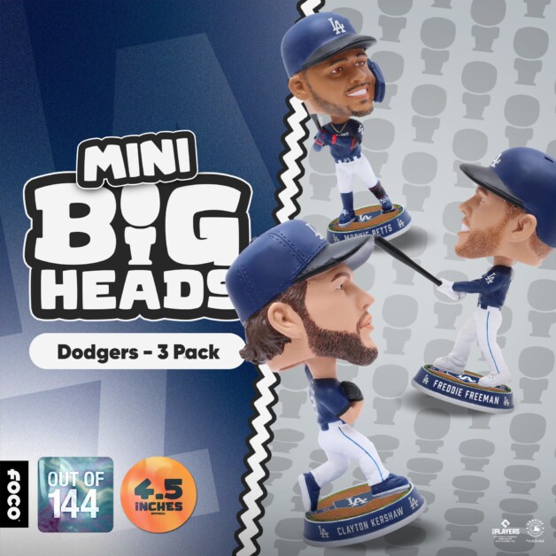 Mookie Betts, Freddie Freeman, Clayton Kershaw, Dodgers bobblehead set, FOCO