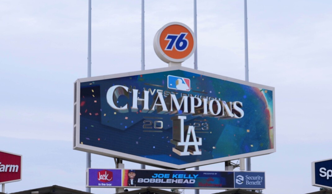 Dodger Stadium video board, 2023 NL West