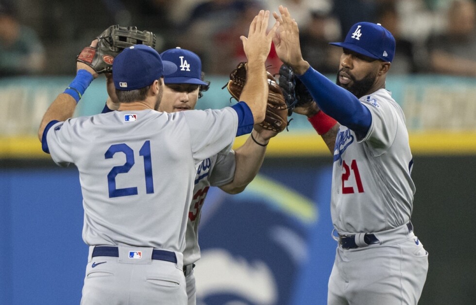 Jason Heyward, James Outman, Chris Taylor, Roberto Clemente Day, Dodgers win