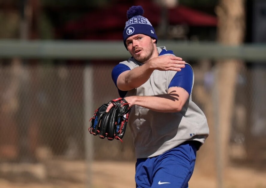 Gavin Lux, Dodgers workout, 2024 Spring Training