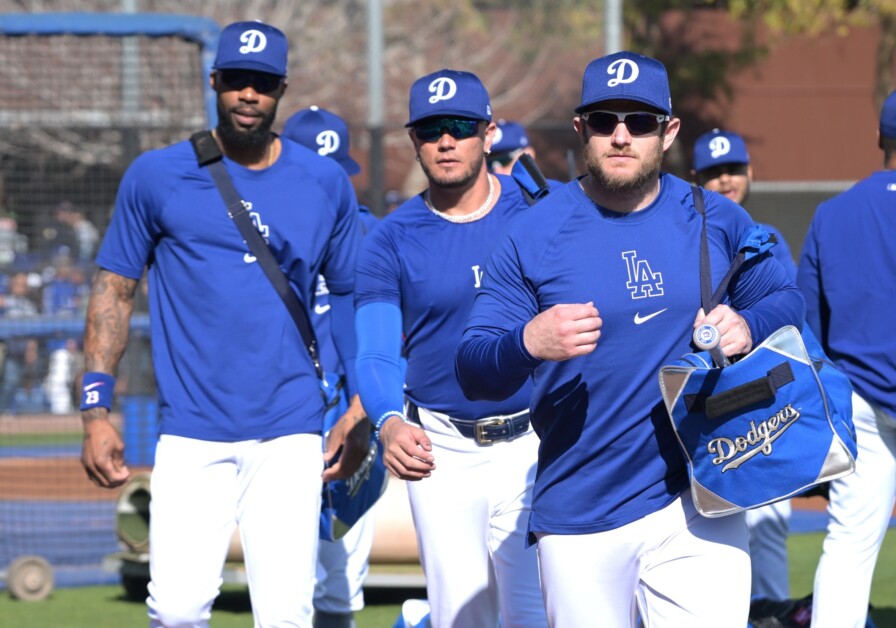 Max Muncy, Jason Heyward, Miguel Rojas, Dodgers workout, 2024 Spring Training