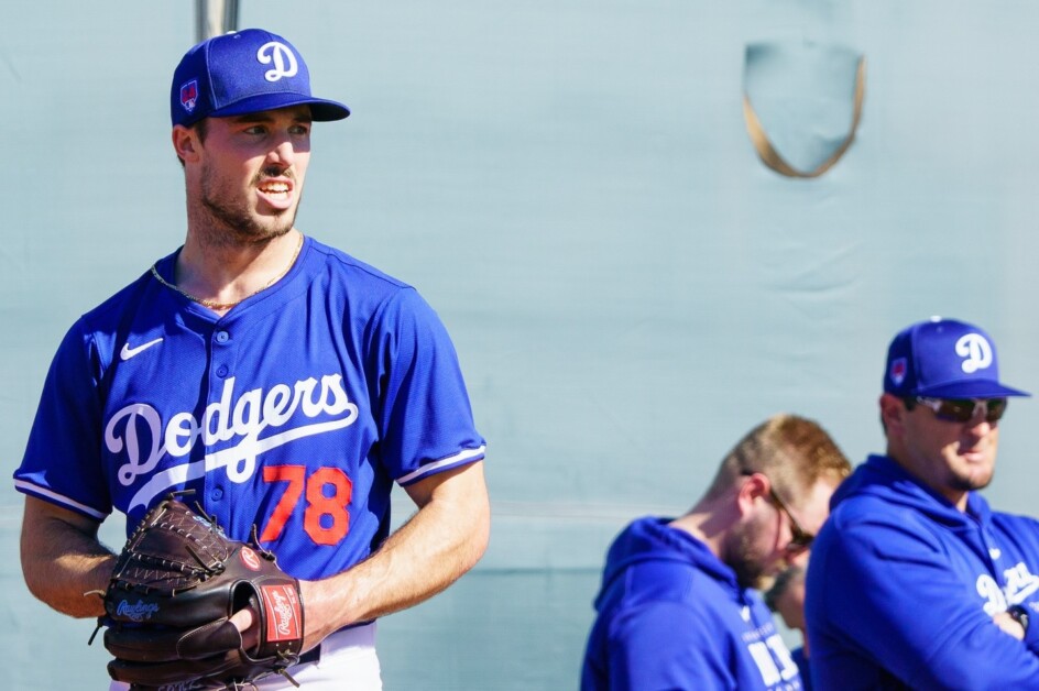 Michael Grove, Dodgers workout, 2024 Spring Training