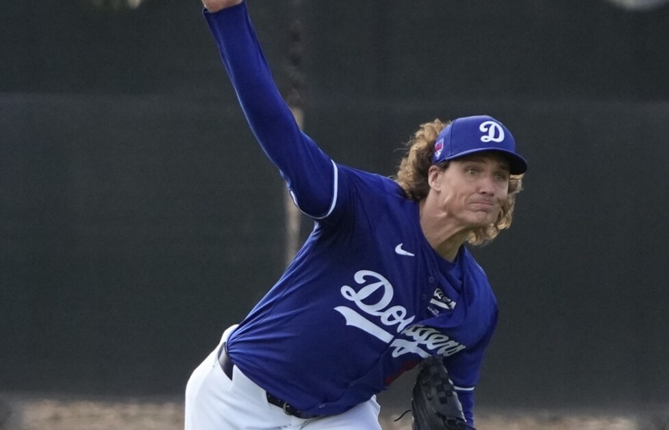 Tyler Glasnow, Dodgers workout, 2024 Spring Training