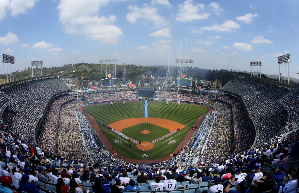 Dodger Stadium view, Opening Day