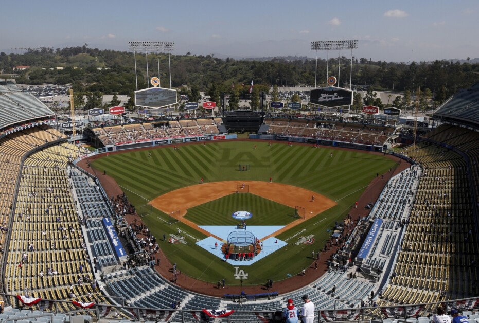 Dodger Stadium view, Opening Day