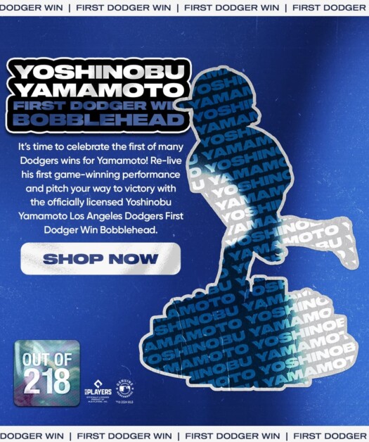 Yoshinobu Yamamoto bobblehead, FOCO