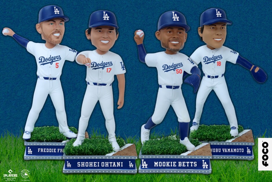 Freddie Freeman, Shohei Ohtani, Mookie Betts, Yoshinobu Yamamoto, FOCO, Dodgers bobbleheads