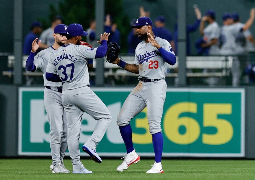 Teoscar Hernández, Andy Pages, Jason Heyward, Dodgers win