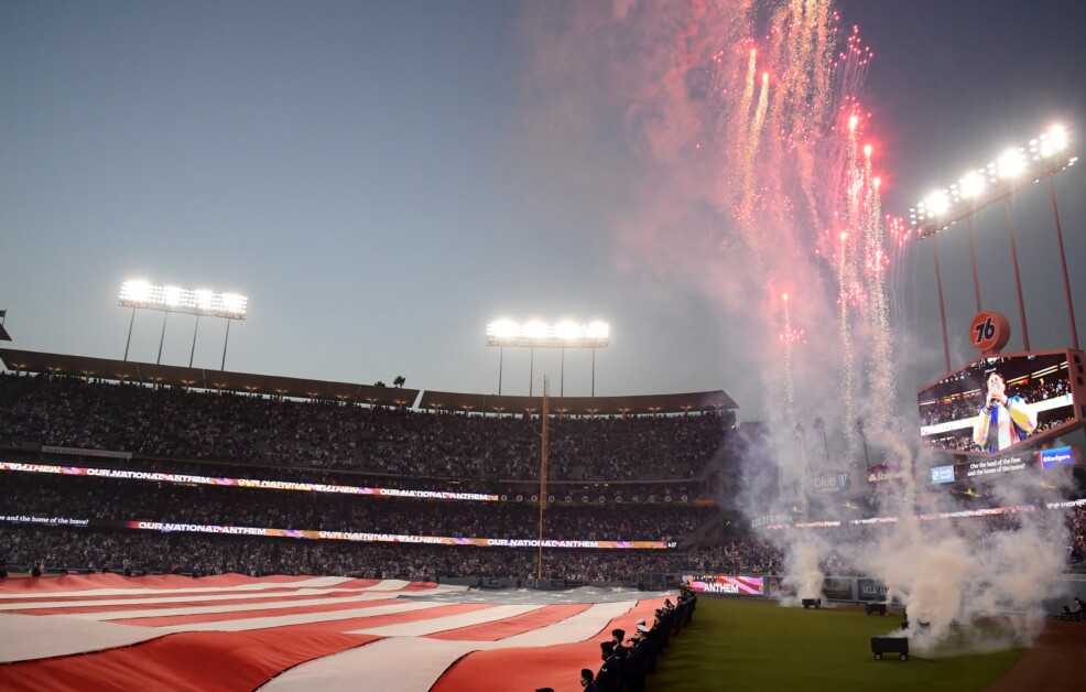 Dodger Stadium fireworks, United States of America flag