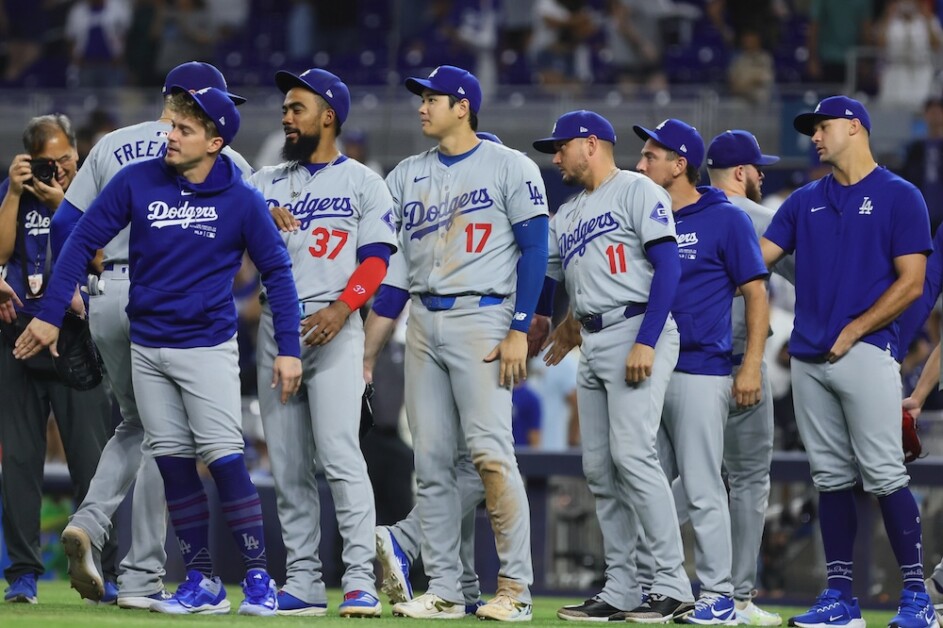 Kiké Hernández, Freddie Freeman, Teoscar Hernández, Shohei Ohtani, Miguel Rojas, Austin Barnes, Jack Flaherty, Dodgers win