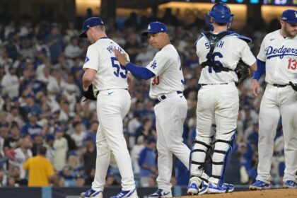 Dave Roberts, Evan Phillips, Will Smith, Max Muncy, pitching change, 2024 NLDS