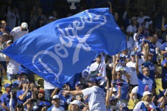 Dodgers blue crew, Dodgers flag, Dodgers fans, 2024 NLCS