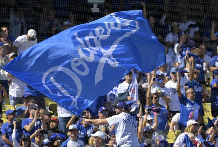 Dodgers blue crew, Dodgers flag, Dodgers fans, 2024 NLCS