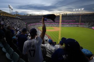 Dodgers fans, Dodger Stadium view, 2024 World Series