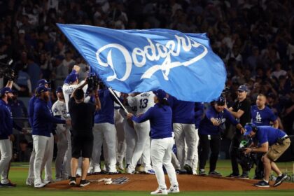 Brusdar Graterol, Dodgers win, Dodgers flag, 2024 NLDS