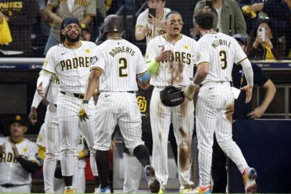 Fernando Tatis Jr., Xander Bogaerts, Manny Machado, Jackson Merrill, 2024 NLDS