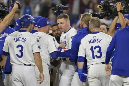 Freddie Freeman, Miguel Rojas, Chris Taylor, Max Muncy, Dodgers walk-off win, 2024 World Series