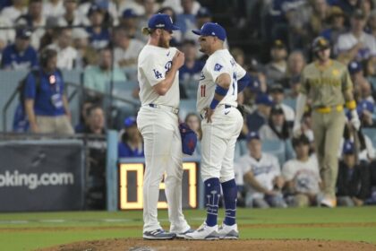 Michael Kopech, Miguel Rojas, mound visit, 2024 NLDS