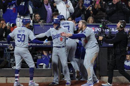 Mookie Betts, Kiké Hernández, Max Muncy, Shohei ohtani, sunflower seeds celebration, 2024 NLCS